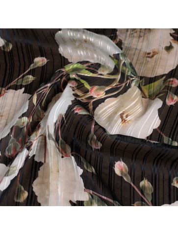 Flowery chiffon silk