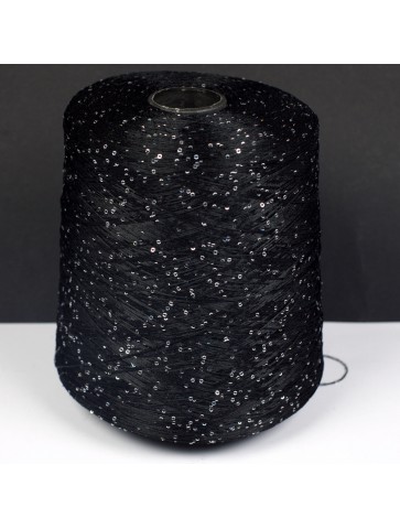 Black polyester with sequins