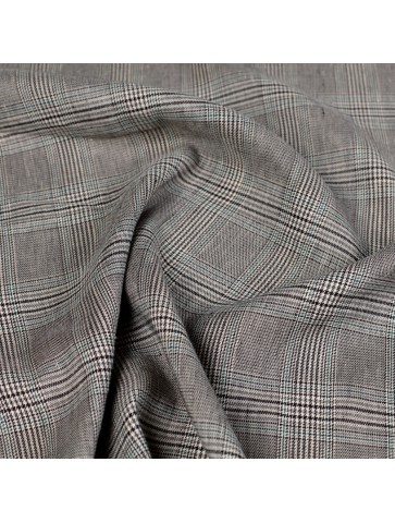 Stretch plaid linen with...