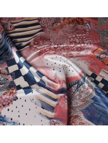 Patterned satin silk with...